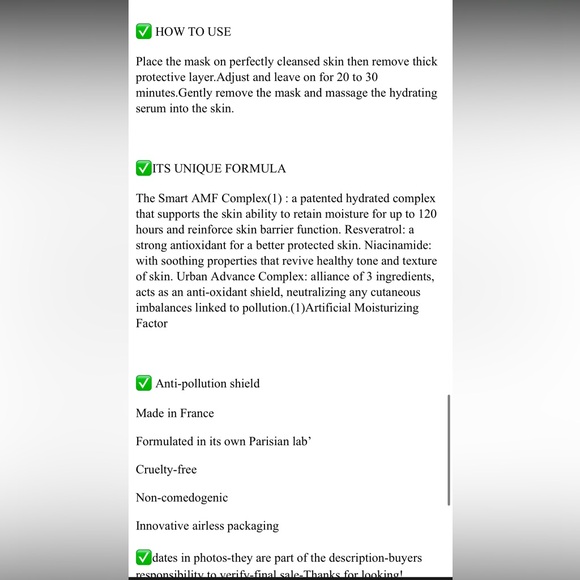 Lux SAMPAR H2O Emergency Skin Mask Moisturizing Hydrate Hydrogen Serum Relaxing - Picture 15 of 16